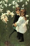 John Singer Sargent Garden Study of the Vickers Children oil painting on canvas